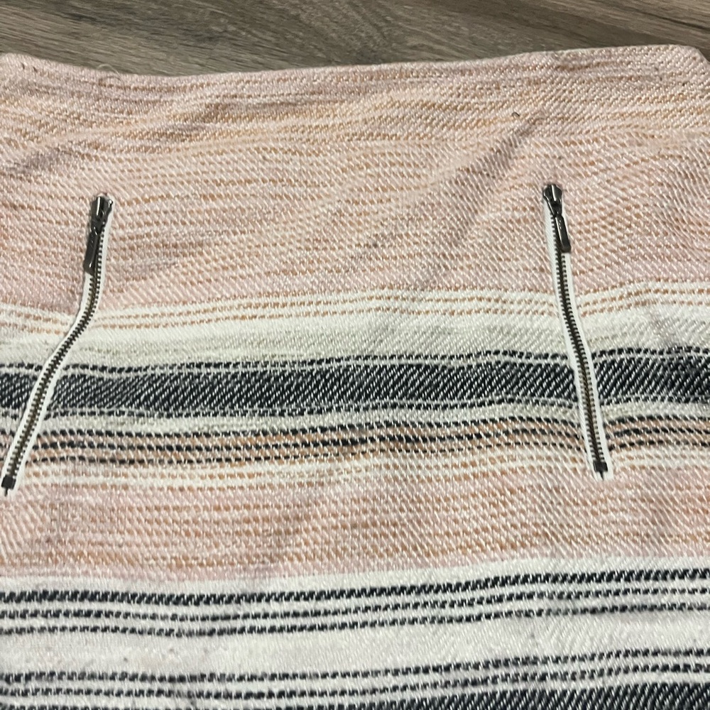 LOFT Pink and Gray Tweed Frayed Chic Pencil Skirt Casual Resort Wear - Picture 5 of 7